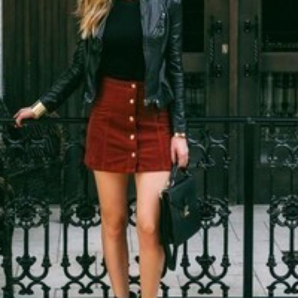 Topshop Corduroy Button Mini Skirt Petite Size 4